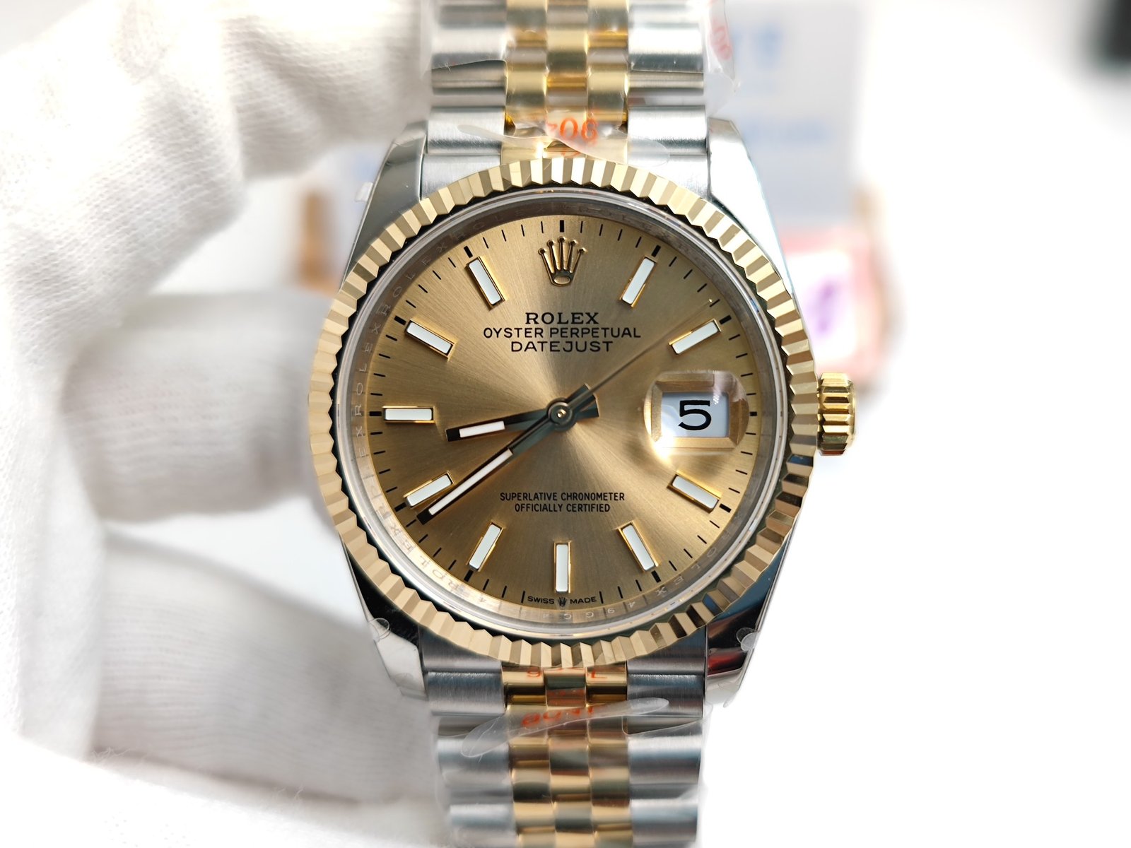 Datejust 36mm Jubilee Bracelet 904L YG/SS Gold Dial GMF A3235