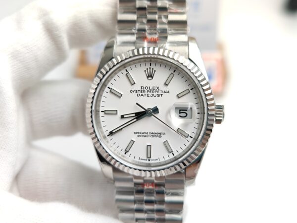 DateJust 36 SS 126234 GMF Best Edition 904L Steel White Dial Stick Markers on Jubilee Bracelet A2836