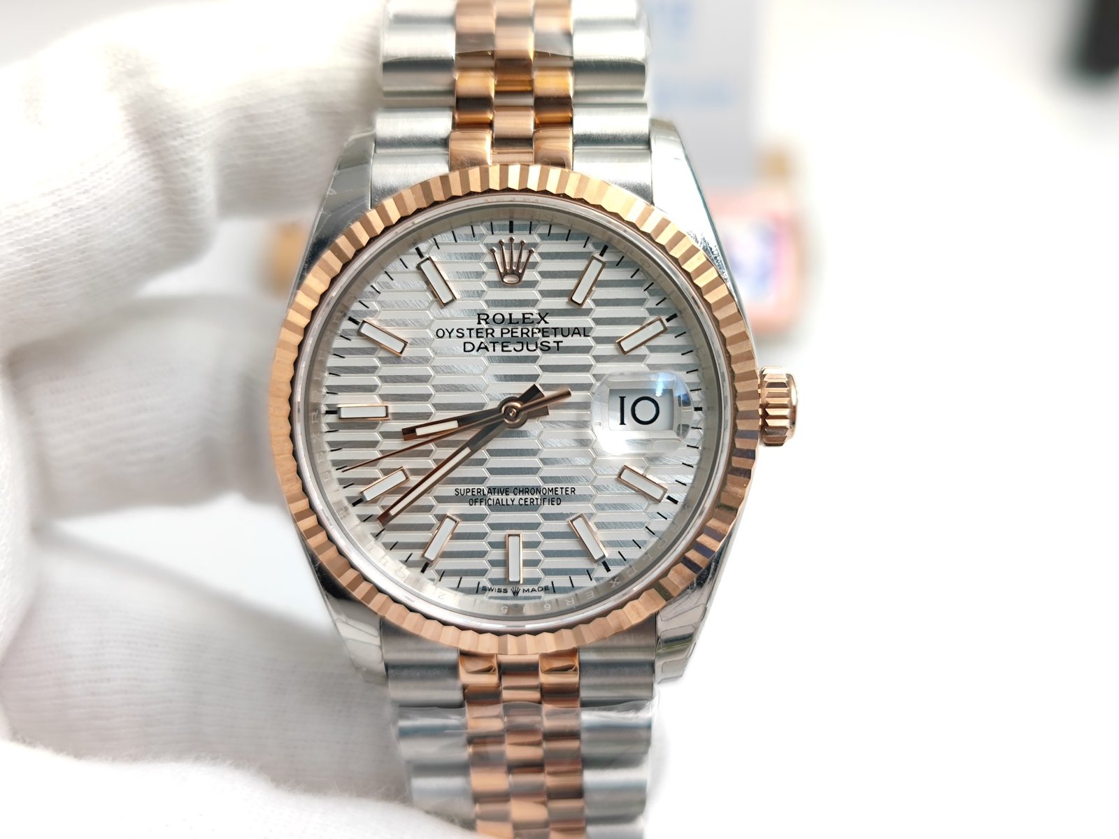 DateJust 36mm Jub RG/SS White/Stk EWF A3235