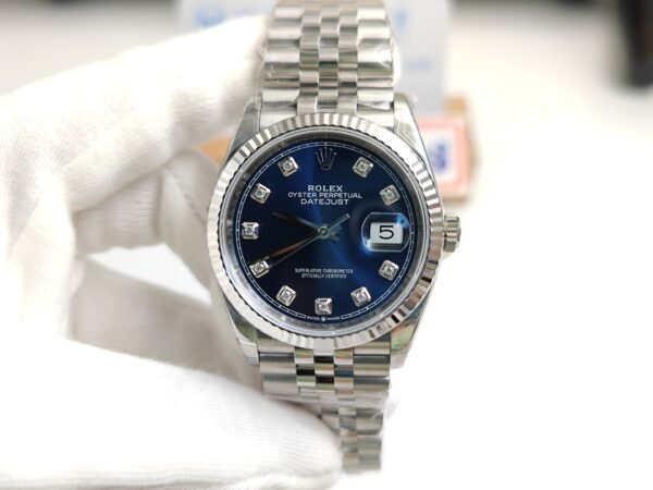 DateJust 36 SS 116234 VSF 1:1 Best Edition 904L Steel Blue Diamond Dial on Jubilee Bracelet VS3135