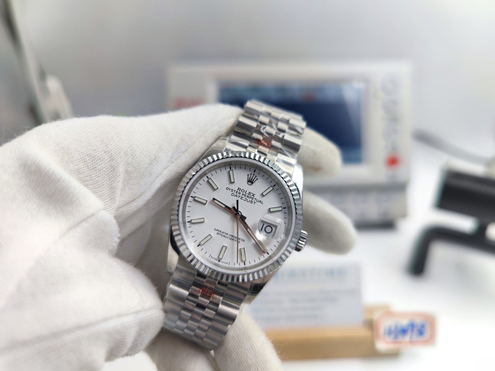 DateJust 36mm Jub Flt 904L SS/SS Wht Stk GMF A3235 – Image 5