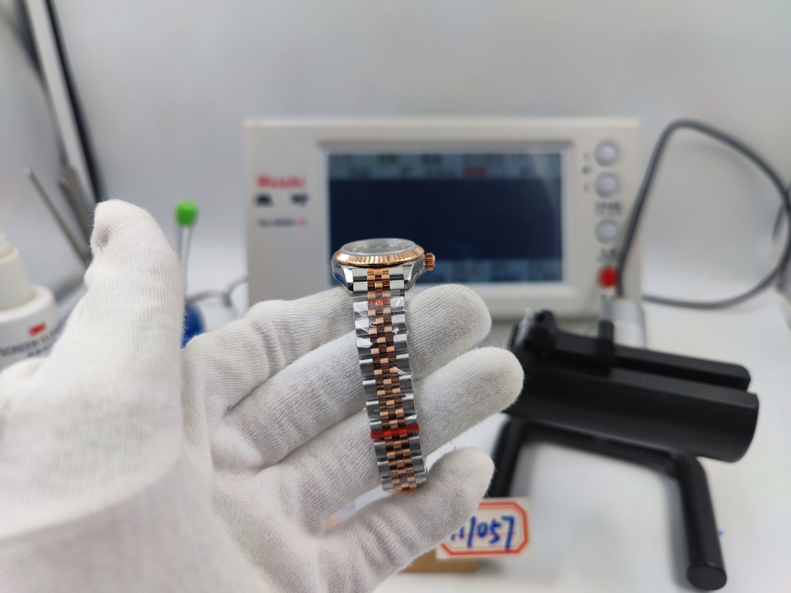 DateJust Ladies 28mm Jub Flt 904L RG/SS Grn/Dia GMF A2671 – Image 2