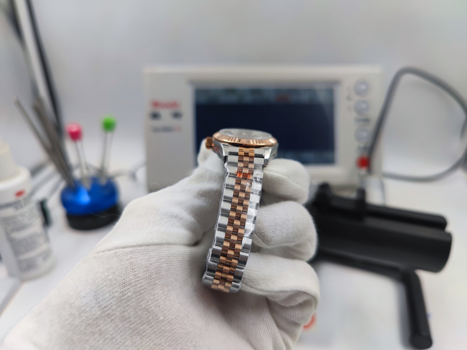 DateJust Ladies 28mm Jub Flt 904L RG/SS Grn/Dia GMF A2671 – Image 10