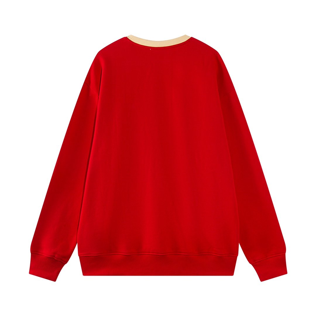Miumiu red patch logo contrast crew neck sweatshirt – Image 3